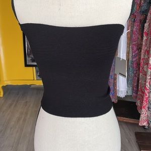 NWT Knit Tube Top Ribbed Crop Top Strapless Bandeau Bra